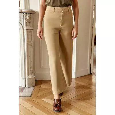 Pantalon Beige Coupe Droite